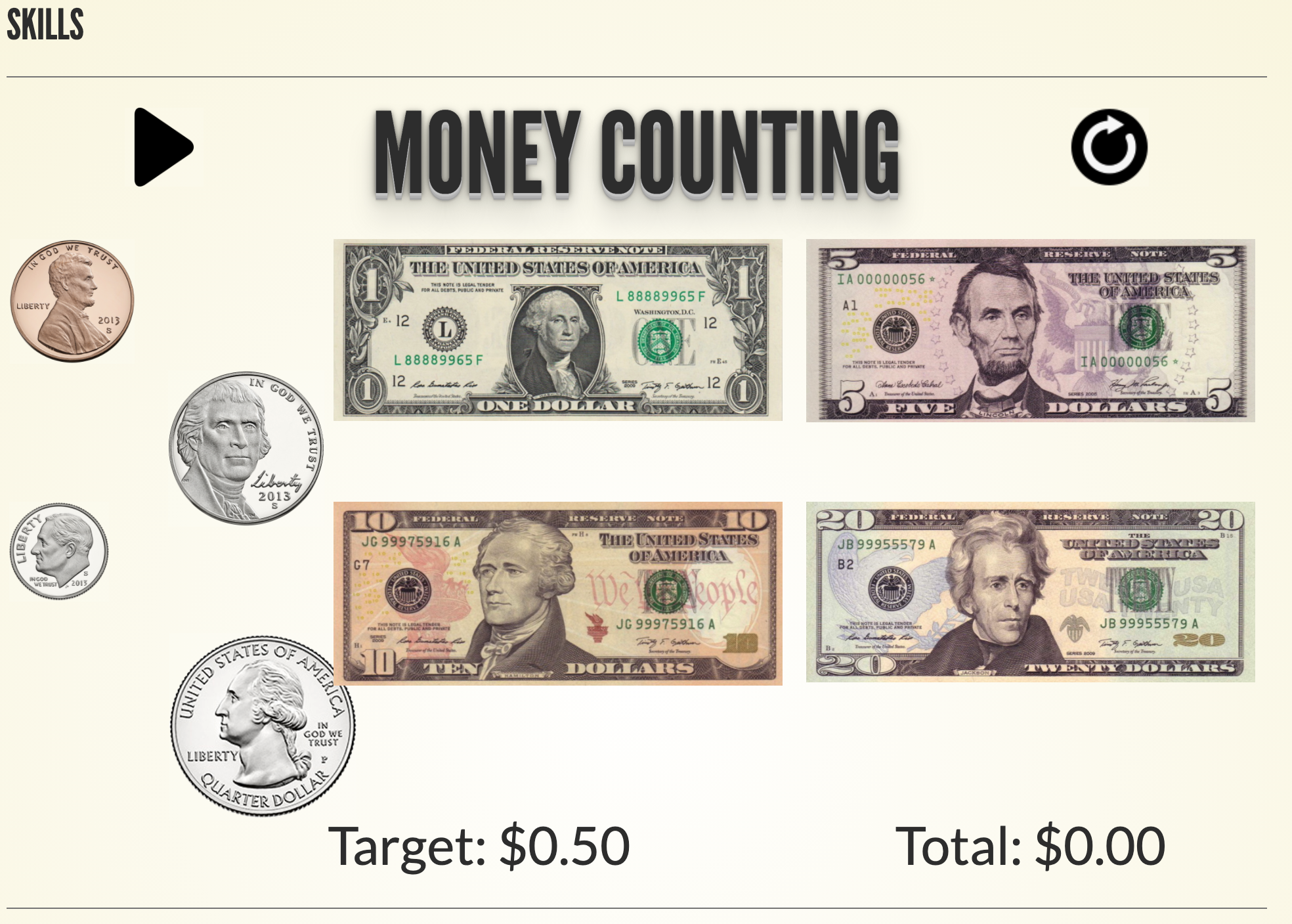 Skill-based — money screen