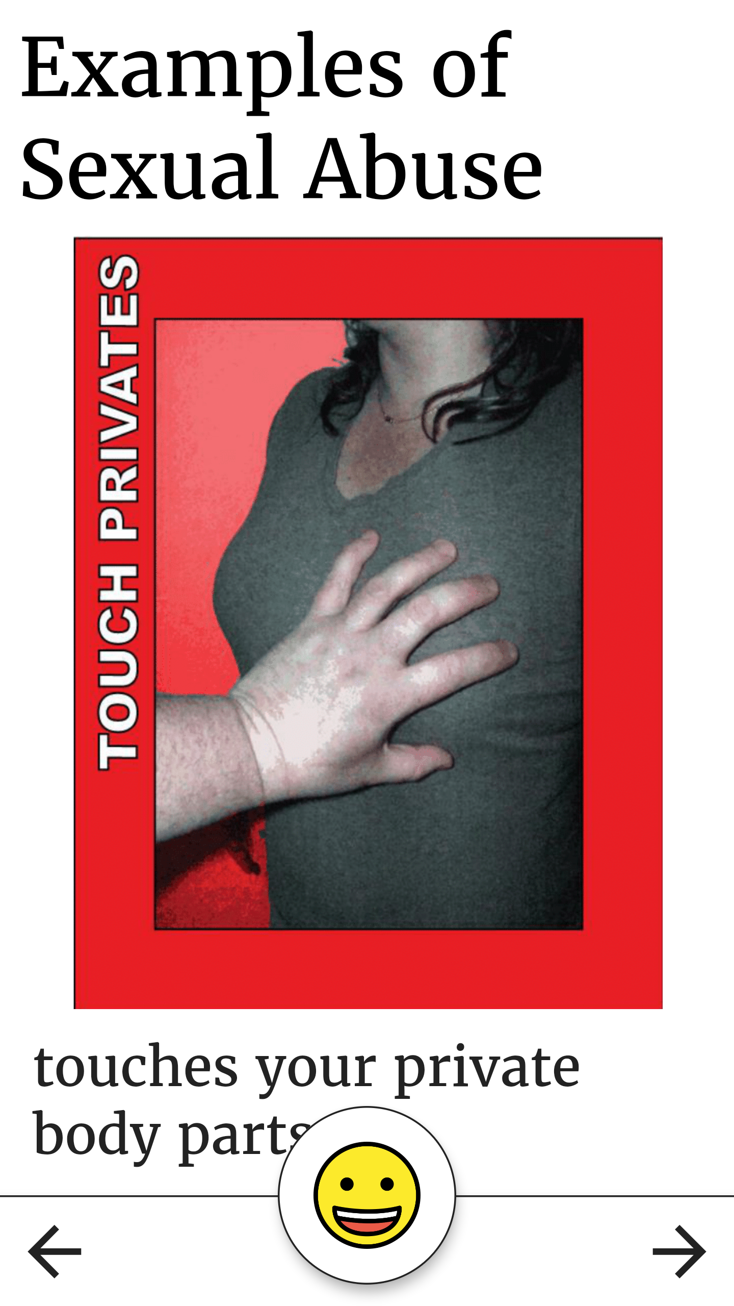 Example of sexual abuse