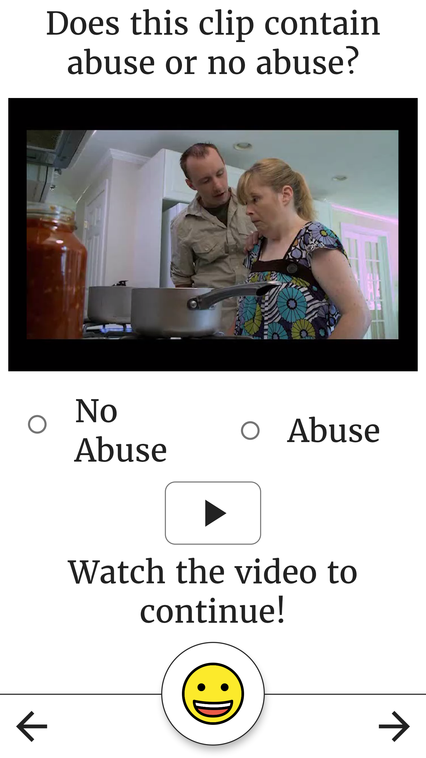 Example of video screen