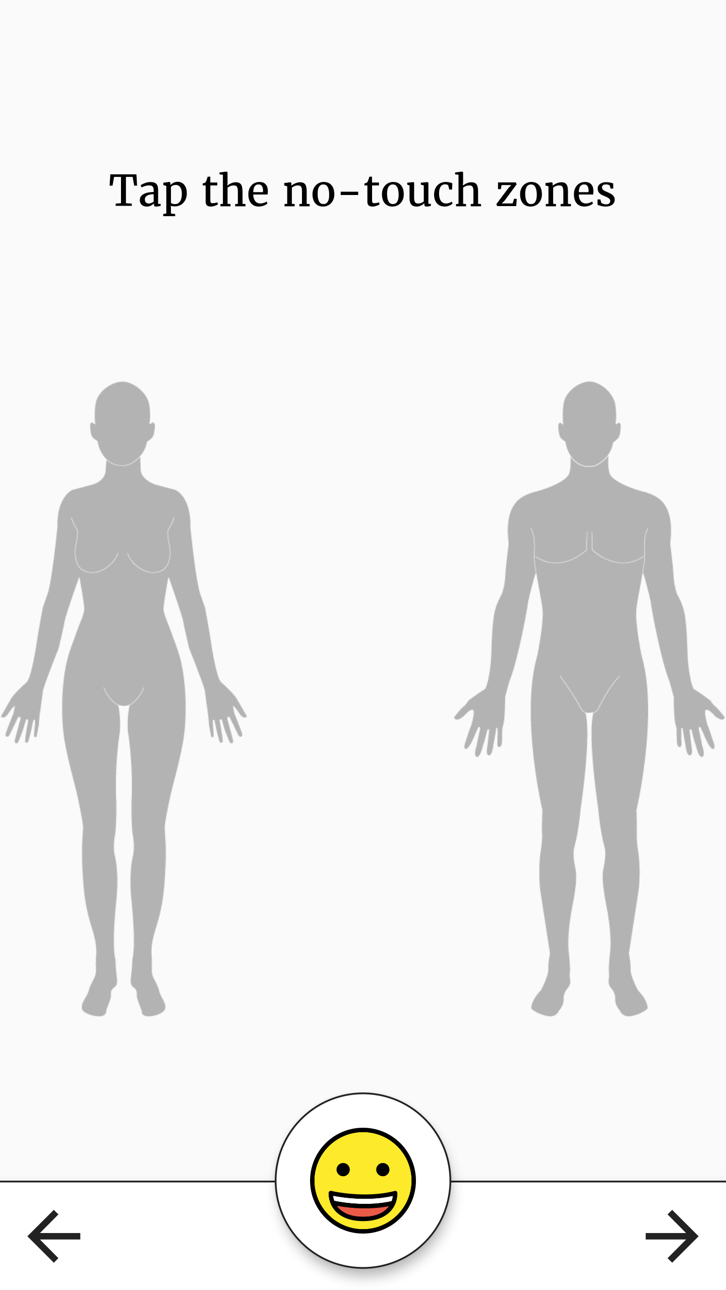 Example of no-touch zone activity